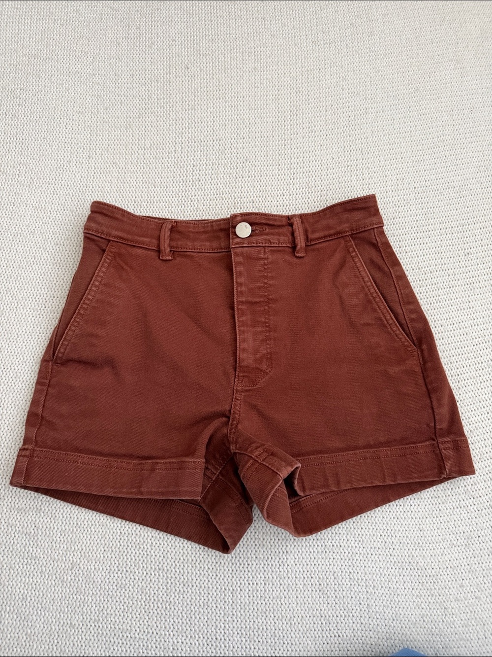 Everlane High Rise Cotton Twill Shorts Brown Size 2